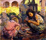 Joseph Kleitsch Curiosity (Mission San Juan Caistrano) painting